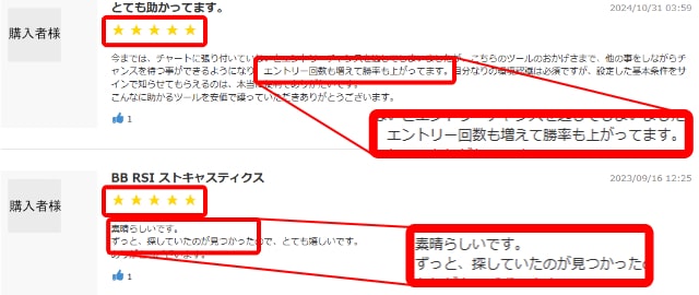 ゴゴジャンで高評価レビューをいただいたコメント部分のスクショ